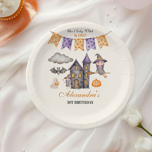 Our Little Witch Turns ONE Paper Plate
