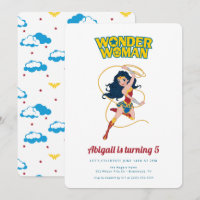Our Little Wonder Woman Girls Birthday Invitation
