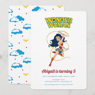 Our Little Wonder Woman Girls Birthday Invitation