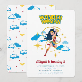 Our Little Wonder Woman Girls Birthday Invitation