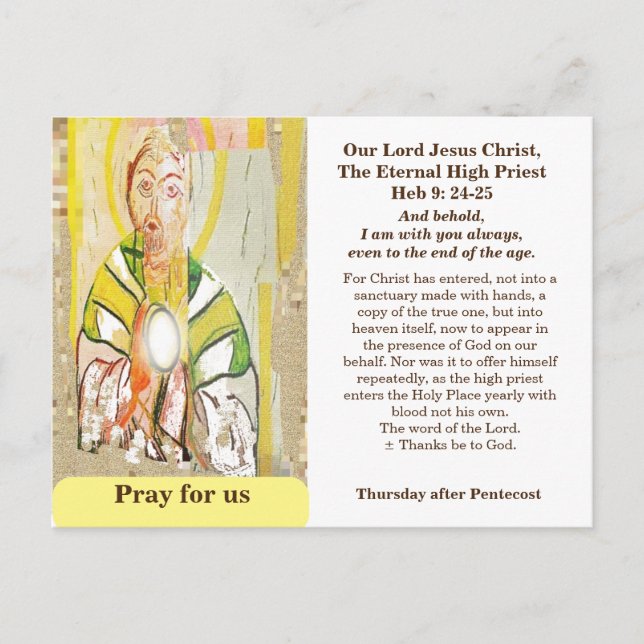 Our Lord Jesus Christ Holiday Postcard (Front)