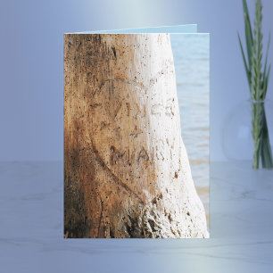 Our Love Carved on a Tree Holiday Card