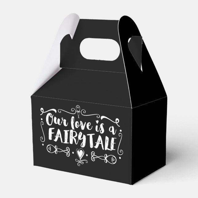 OUR LOVE IS A FAIRY TALE Custom Wedding Favour Favour Box (Front Side)