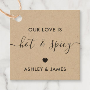 Our Love is Hot and Spicy Wedding Favour Tags