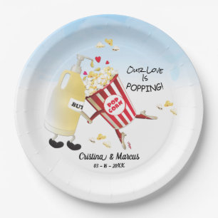 Our Love Is Poppin Popcorn Paper Plate
