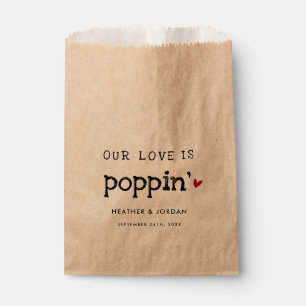 Our Love Is Poppin' Wedding Popcorn Favour Favour Bag