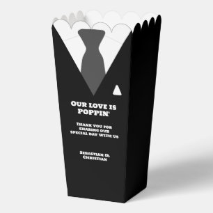 Our Love is Popping Wedding Suit Favour Box