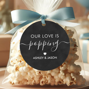 Our Love is Poppping, Popcorn Chalkboard Wedding Favour Tags