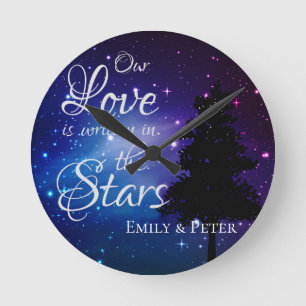 Our love is written in The Stars Night Stars Name  Round Clock