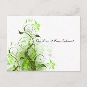 Our Love & Lives Entwined Vine RSVP Invitation Postcard