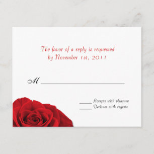 Our Love Rose ~ Wedding Reply / RSVP Cards