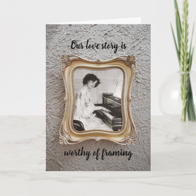 Our Love Story Anniversary "Add Your Own Photo" Card (Front)