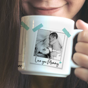 Our Love Story   Pink Mum Photo Adhesive Gift Mug