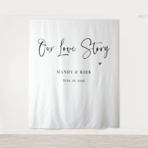 our love story Wedding Backdrop Tapestry