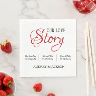 Our Love Story Wedding Napkin