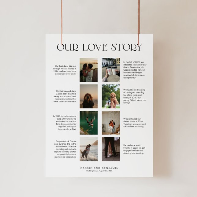 Our love story wedding sign template with photos (Creator Uploaded)