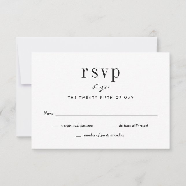 Our Love Wedding RSVP Card Editable Colour (Front)