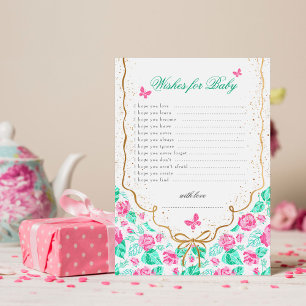 Our Lovely One Baby Shower Wishes for Baby Game Invitation