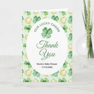 Our Lucky Charm St Patrick's Baby Shower Thank You Card