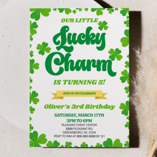 Our Lucky Charm St. Patrick's Day Birthday Party Invitation (Creator Uploaded)