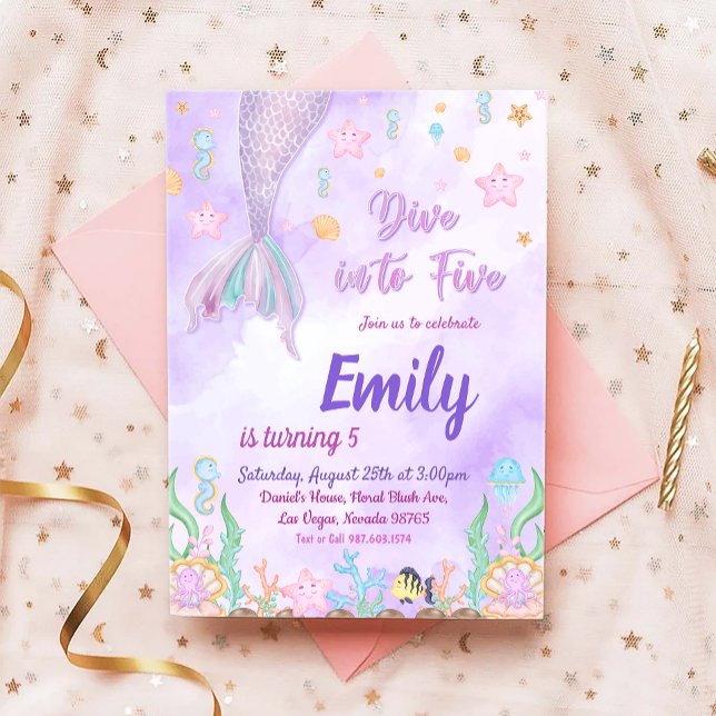 Our Mermaid Birthday Party Under The Sea Party Invitation (Creator Uploaded)