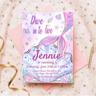 Our Mermaid Birthday Under The Sea Party Invitation