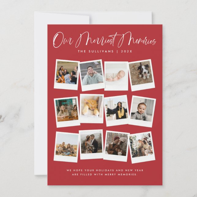 Our Merriest Memories Multi-Photo  Holiday Card (Front)