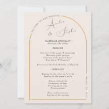 Our Modern Arch with Real Foil Wedding Program