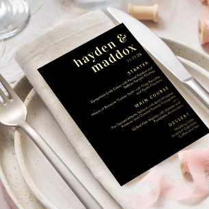 Our Moment REAL FOIL Modern Wedding Menu Card