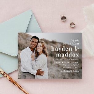 Our Moment Simple Elegant Photo Wedding Invitation