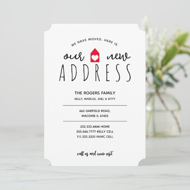 Our New Address Family Moving House Announcement (Standing Front)