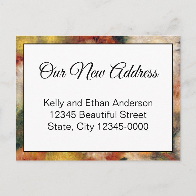 Our New Address Floral Moving Announcement Postcard (Front)