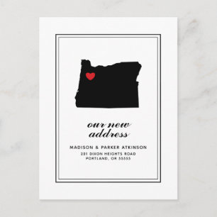 Our New Address in OR Mark Your City W/Heart Postcard