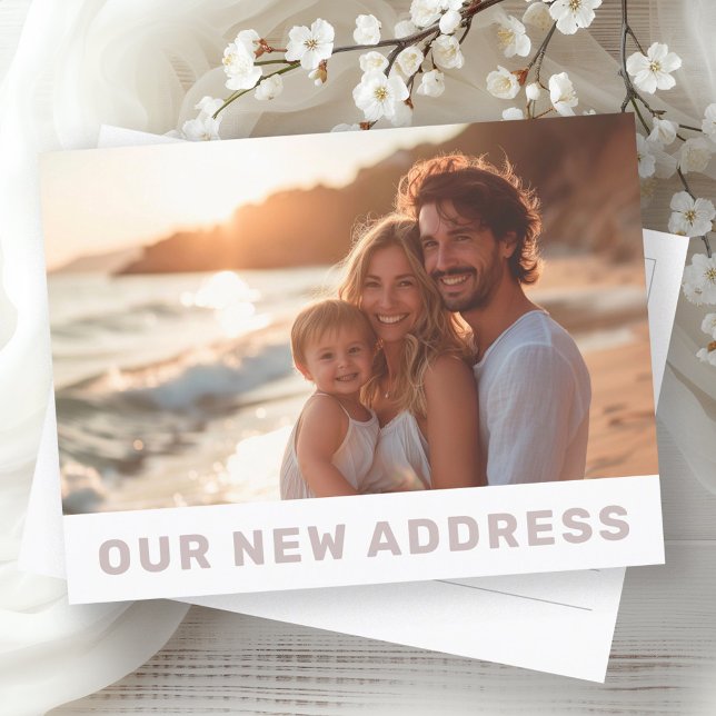 Our new address modern photo moving postcard (Our new address modern photo moving postcard)