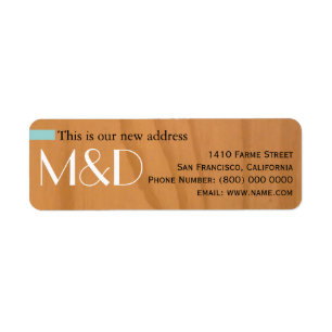 our new address, monogram return address label