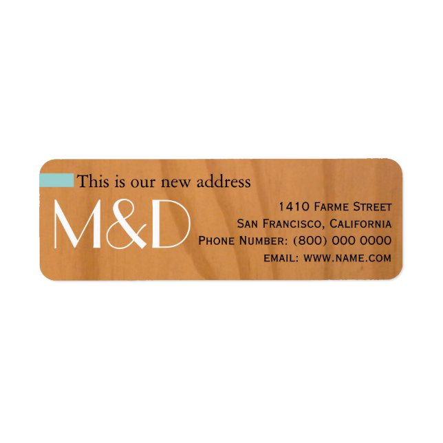our new address, monogram return address label (Front)