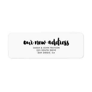 Our new address moving return address label