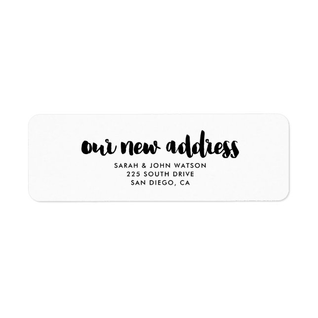 Our new address moving return address return address label (Front)