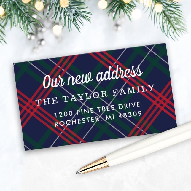 Our New Address Navy Tartan Plaid (Creator Uploaded)