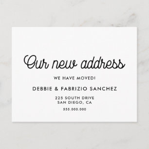 Our new address Retro font moving announcement Postcard