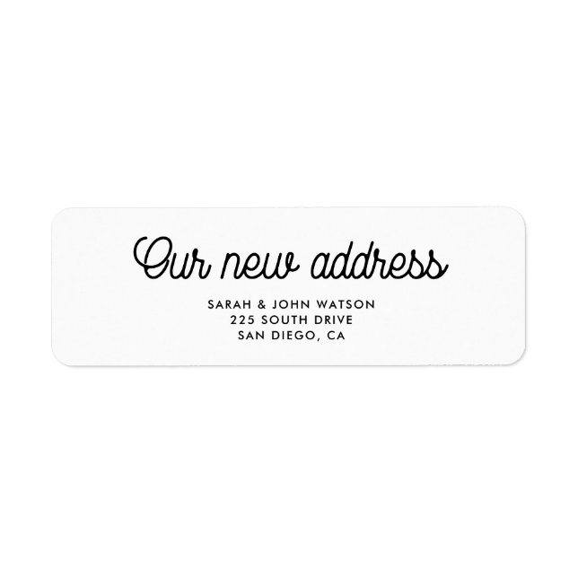 Our new address Retro moving return address Label (Front)