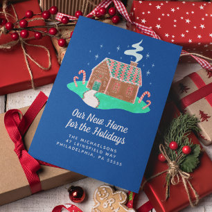 Our New Home for the Holidays   Gingerbread House Holiday Postcard
