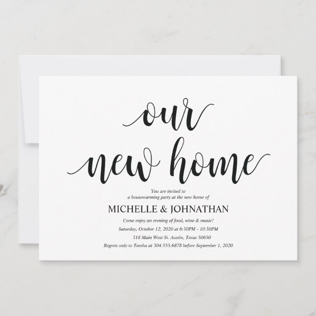 Our new home, Housewarming party invitation cards (Front)