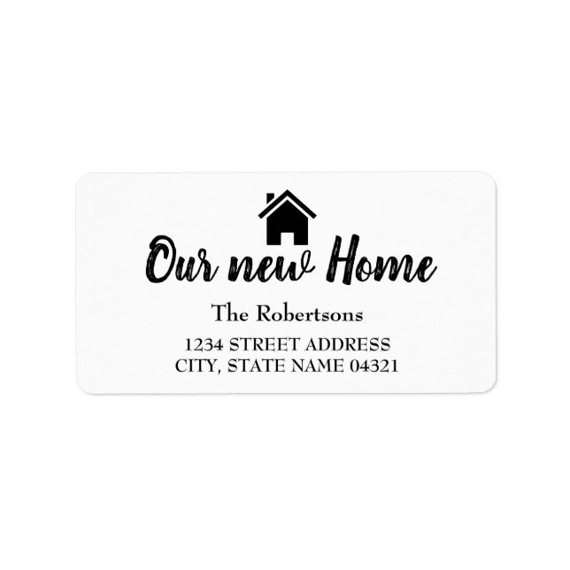 Our New Home Label (Front)