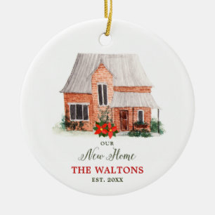 Our New Home Personalised First Christmas Address Ceramic Ornament