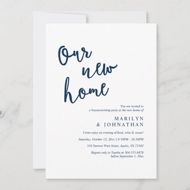 Our new home, Rustic Housewarming party Invitation (Front)