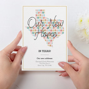 Our New Home - Texas Moving Announcement Notecard