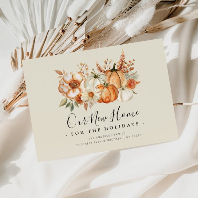 Our New Home thanksgiving moving announcement Postcard (Creator Uploaded)