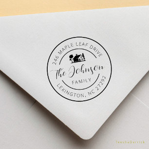 Our New House Address Announcement Round Rubber Stamp