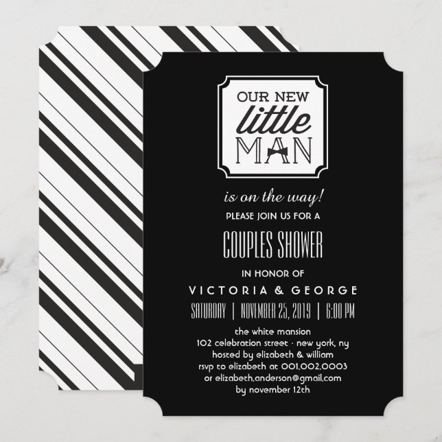 Our New Little Man Is On His Way Boy Baby Shower Invitation (Front/Back)